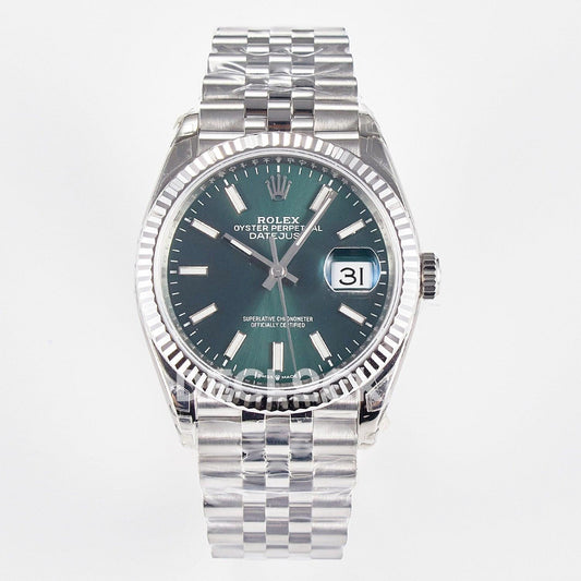Superclone Rolex DateJust 36 126200 904L SS VSF 1:1 Best Edition Green Dial on Jubilee Bracelet VS3235 | Declock.