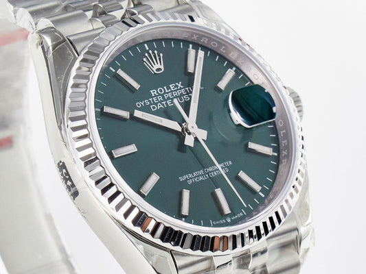 Superclone Rolex DateJust 36 126200 904L SS VSF 1:1 Best Edition Green Dial on Jubilee Bracelet VS3235 |  Declock.