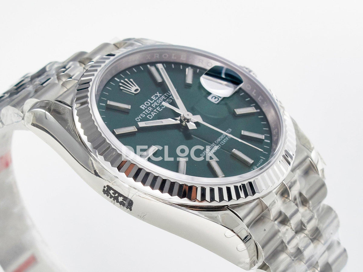 Superclone Rolex DateJust 36 126200 904L SS VSF 1:1 Best Edition Green Dial on Jubilee Bracelet VS3235 |  Declock.
