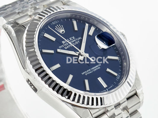 Replica Rolex DateJust 41 126334 904L SS Blue Dial on Jubilee Bracelet | Declock.