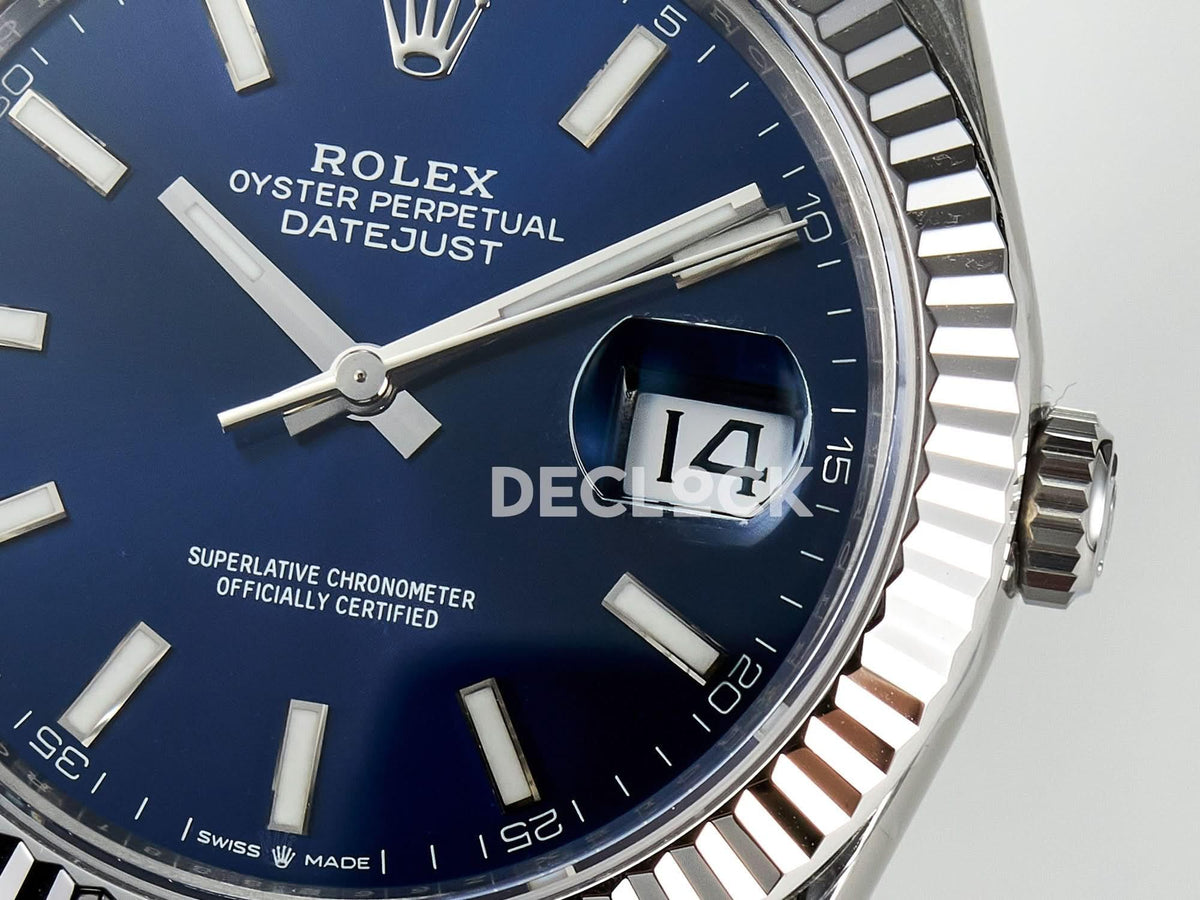 Replica Rolex DateJust 41 126334 904L SS Blue Dial on Jubilee Bracelet |  Declock.