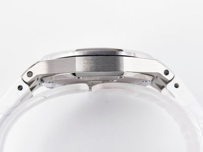 Royal Oak Offshore Ladies 33mm SS DRF Best Edition White Dial Diamonds Bezel on White Rubber Strap