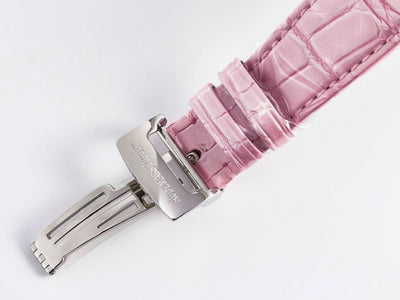 Royal Oak Offshore Ladies 33mm SS DRF Best Edition Pink Dial Diamonds Bezel on Pink Leather Strap