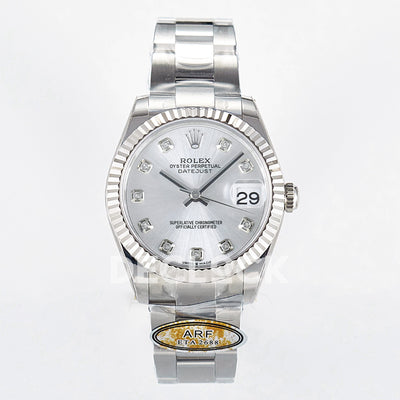 DateJust 31 278274 ARF 1:1 Best Edition 904L Steel Silver Roman Diamonds Dial on SS Oyster Bracelet ETA 2688