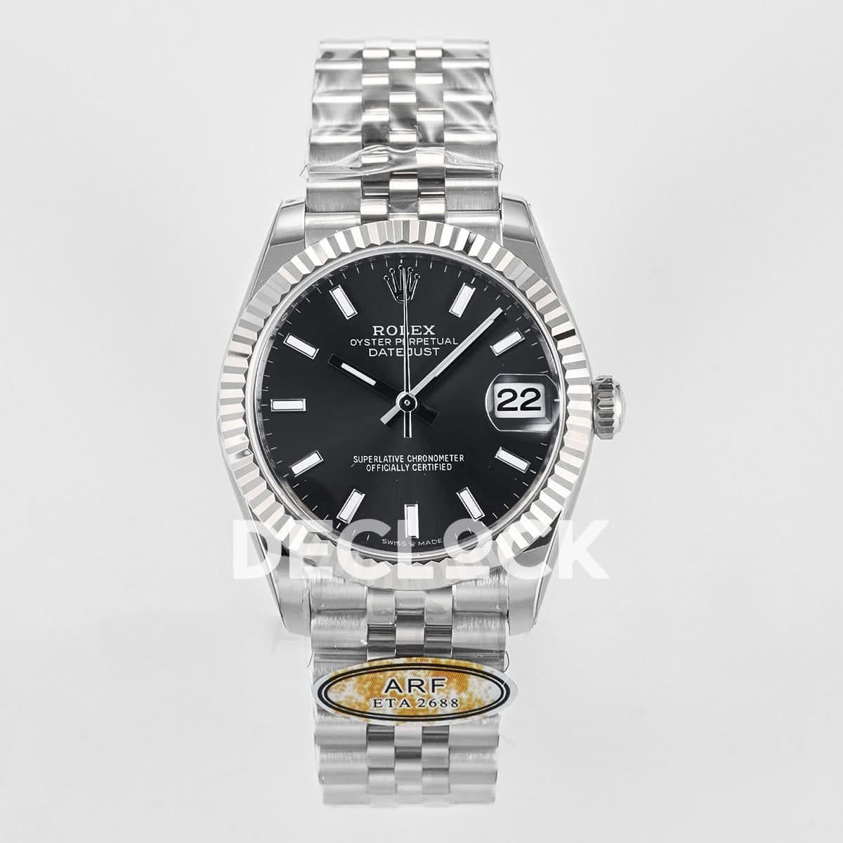 Replica Rolex DateJust 31 278274 THBF 1:1 Best Edition 904L Steel Black Dial Stick Marker on SS Jubilee Bracelet HZ Cal.2236 |  Declock.