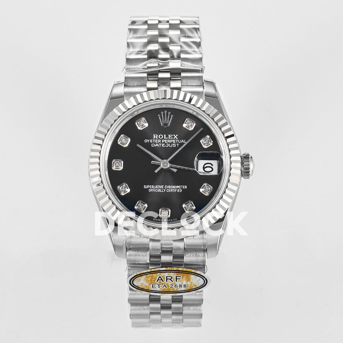 DateJust 31 278274 ARF 1:1 Best Edition 904L Steel Black Diamonds Dial on SS Jubilee Bracelet ETA 2688