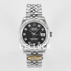 DateJust 31 278274 ARF 1:1 Best Edition 904L Steel Black Diamonds Dial on SS Jubilee Bracelet ETA 2688
