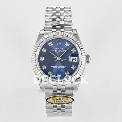 DateJust 31 278274 ARF 1:1 Best Edition 904L Steel Blue Diamonds Dial on SS Jubilee Bracelet ETA 2688