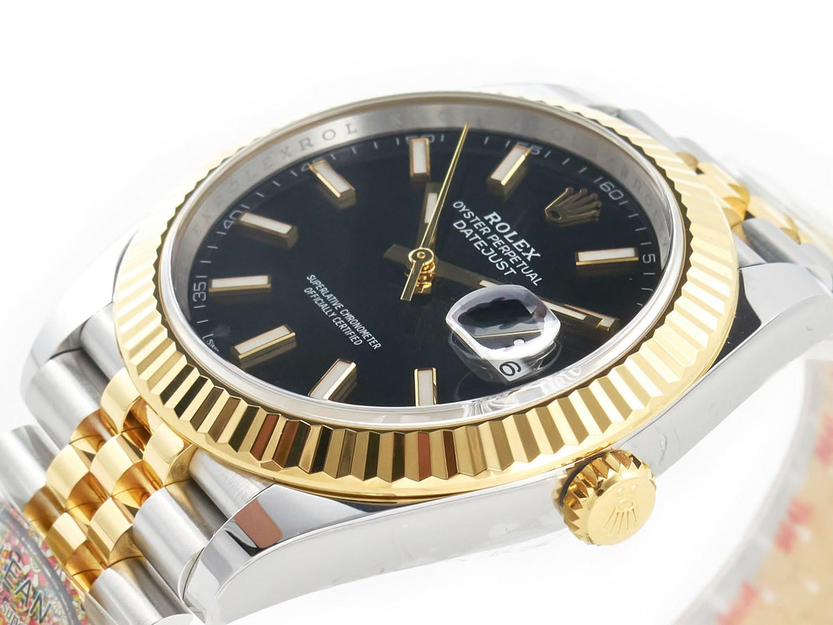 Replica Rolex DateJust 41mm 126333 Black Stick Dial on Oyster Bracelet |  Declock.