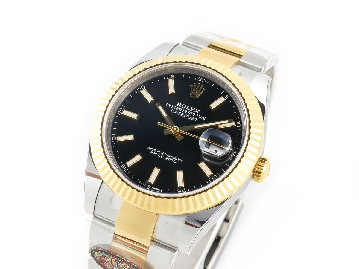 Replica Rolex DateJust 41mm 126333 Black Stick Dial on Oyster Bracelet |  Declock.