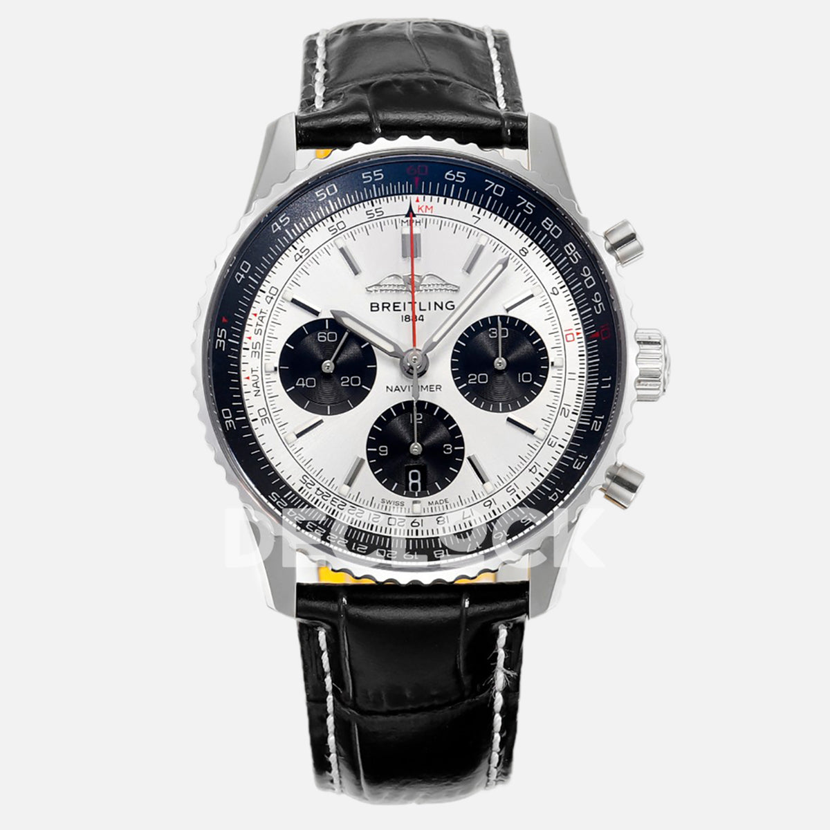 Breitling Navitimer B01 Chronograph 43 Gray Dial in Steel on Leather
