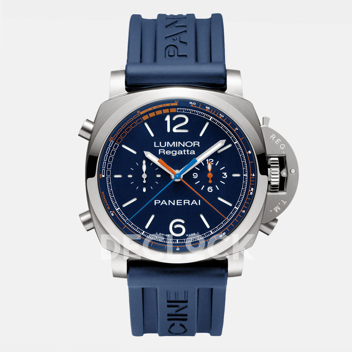 Panerai Luminor PAM956 Reggata Flyback Blue Dial Blue Strap