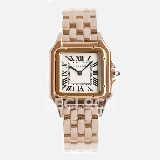 Replica Cartier Panthère De Cartier 27mm White Dial in Rose Gold |  Declock.