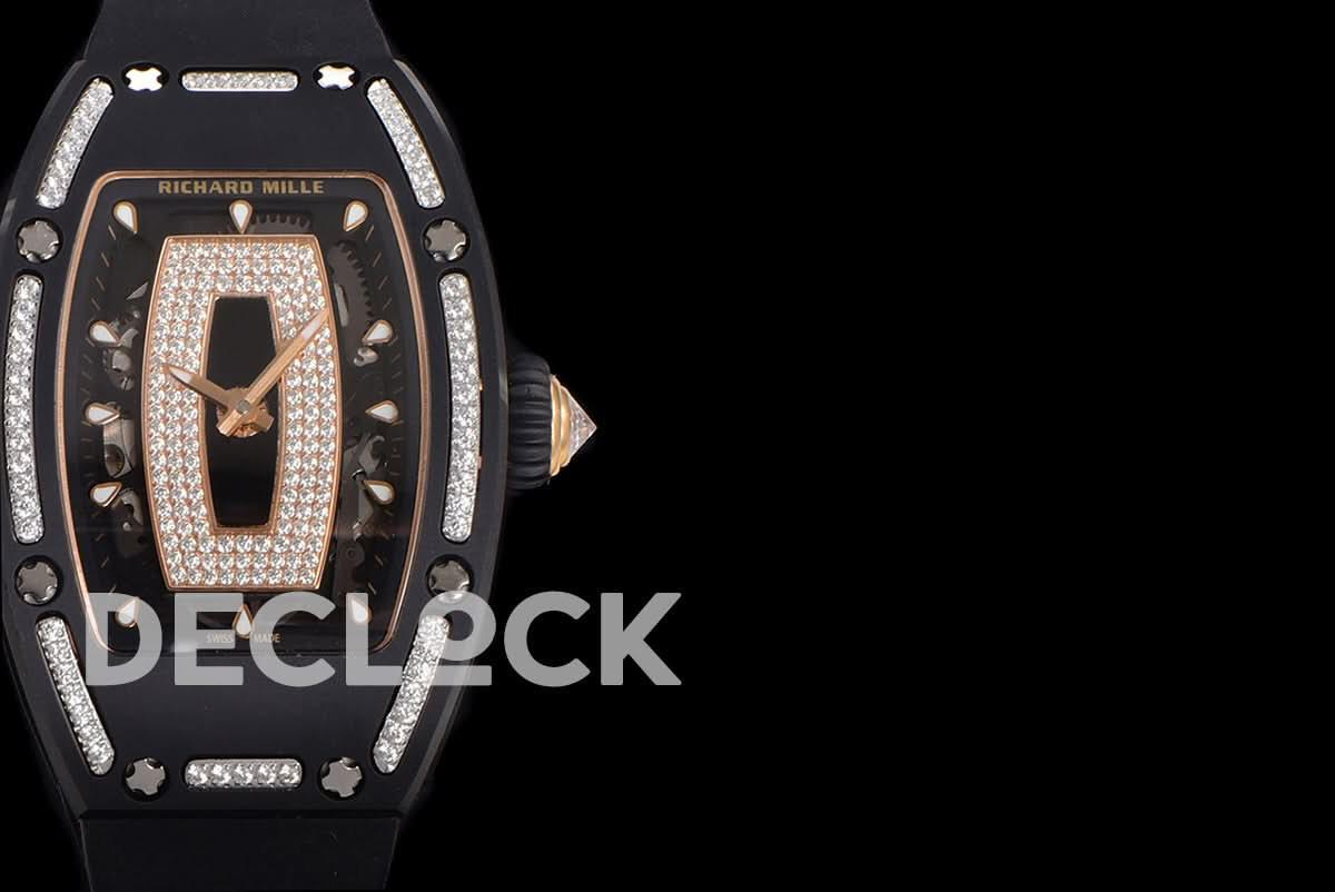 Replica Richard Mille RM 007 Automatic Ladies Ceramique Noire Serti |  Declock.