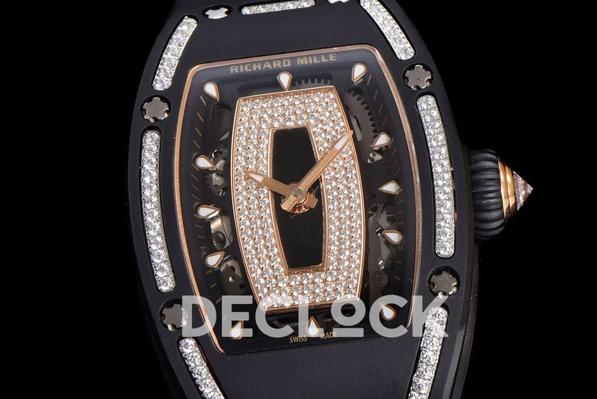 Replica Richard Mille RM 007 Automatic Ladies Ceramique Noire Serti |  Declock.