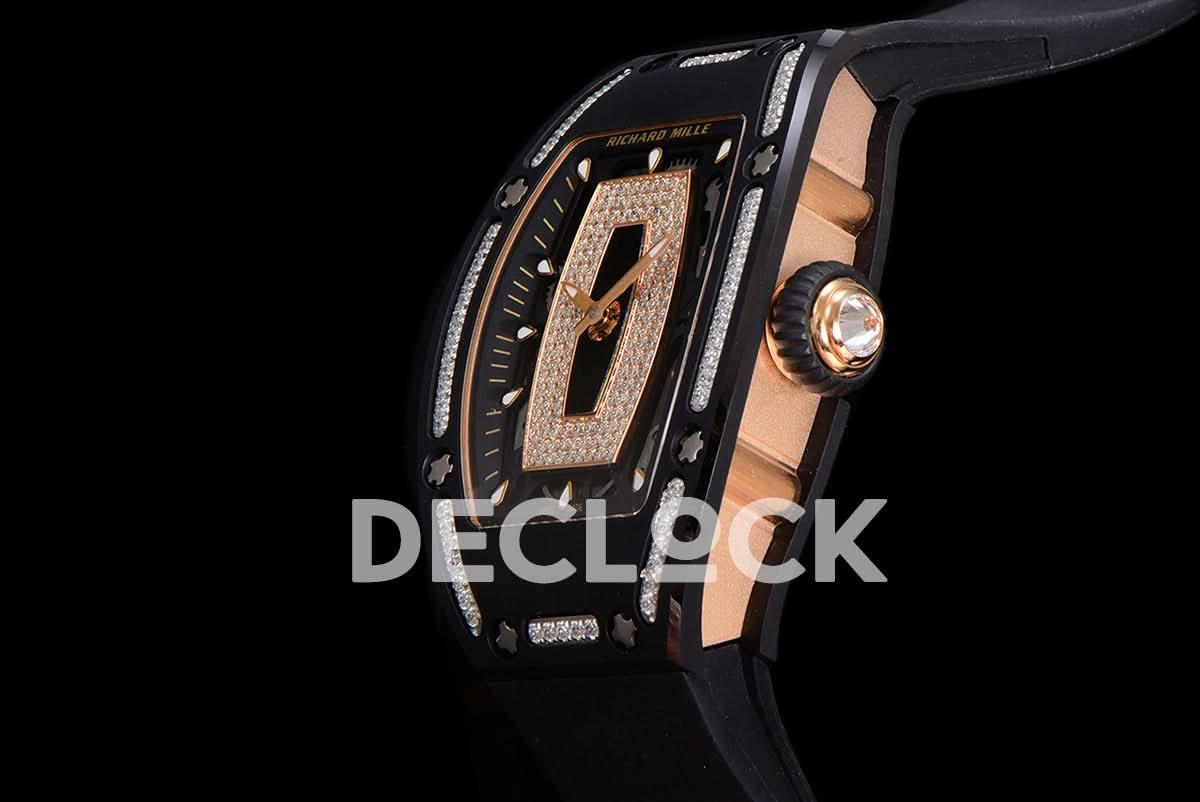Replica Richard Mille RM 007 Automatic Ladies Ceramique Noire Serti |  Declock.