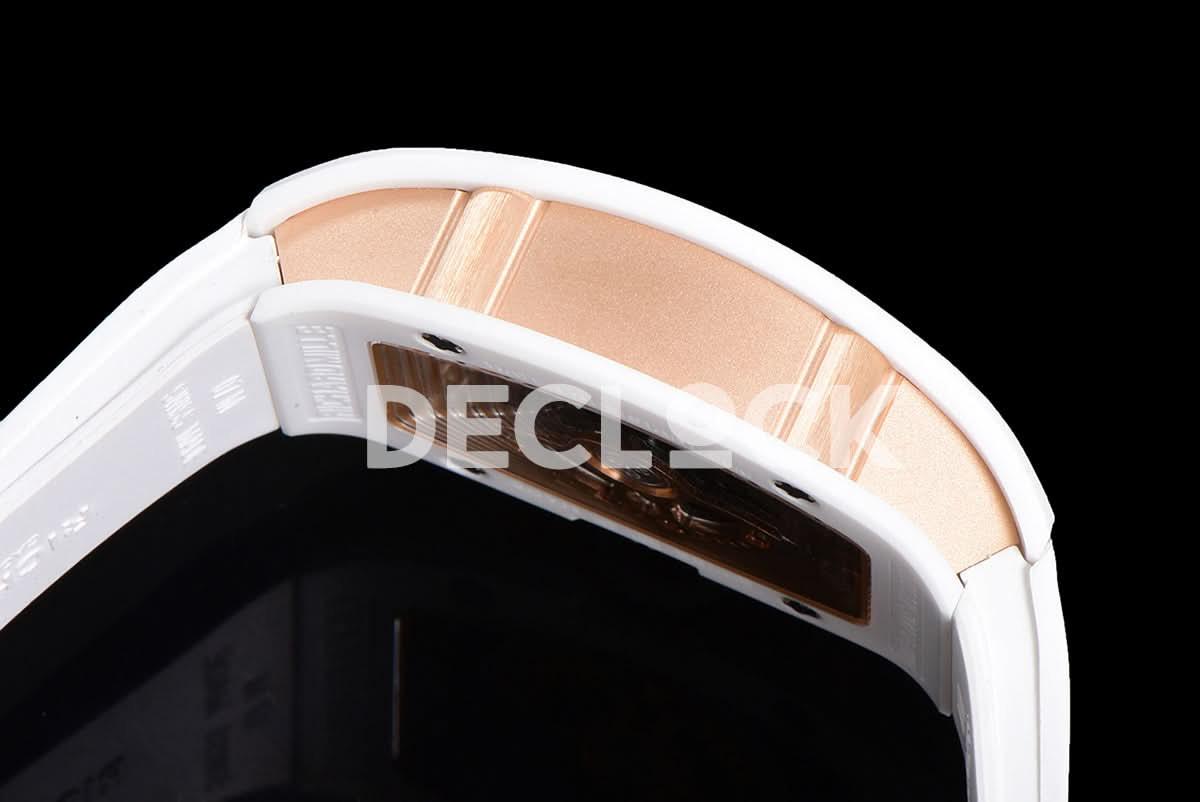 Replica Richard Mille RM 007 Automatic Ladies White Ceramic Diamond Bezel Diamond Jasper |  Declock.