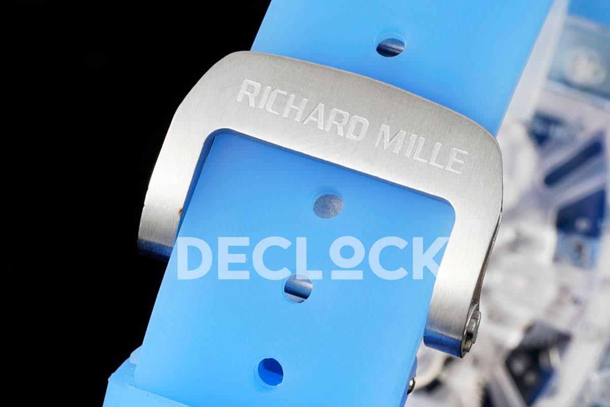 Replica Richard Mille RM 012-01 Tourbillon Sapphire on Blue Rubber Strap |  Declock.