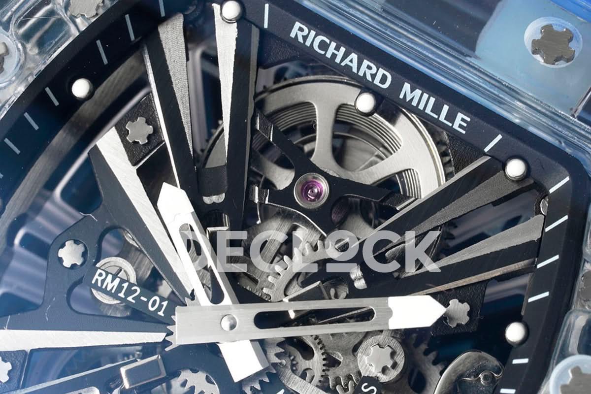 Replica Richard Mille RM 012-01 Tourbillon Sapphire on Blue Rubber Strap |  Declock.