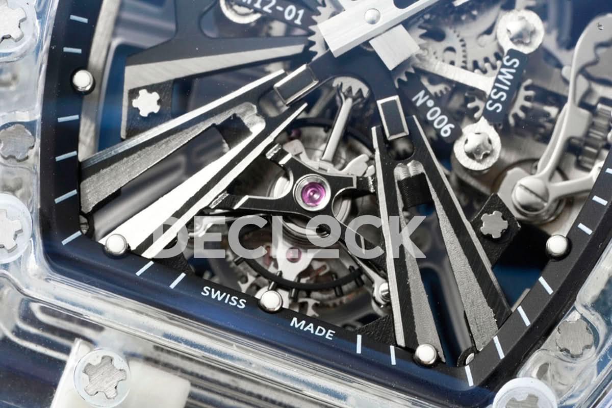 Replica Richard Mille RM 012-01 Tourbillon Sapphire on Blue Rubber Strap |  Declock.