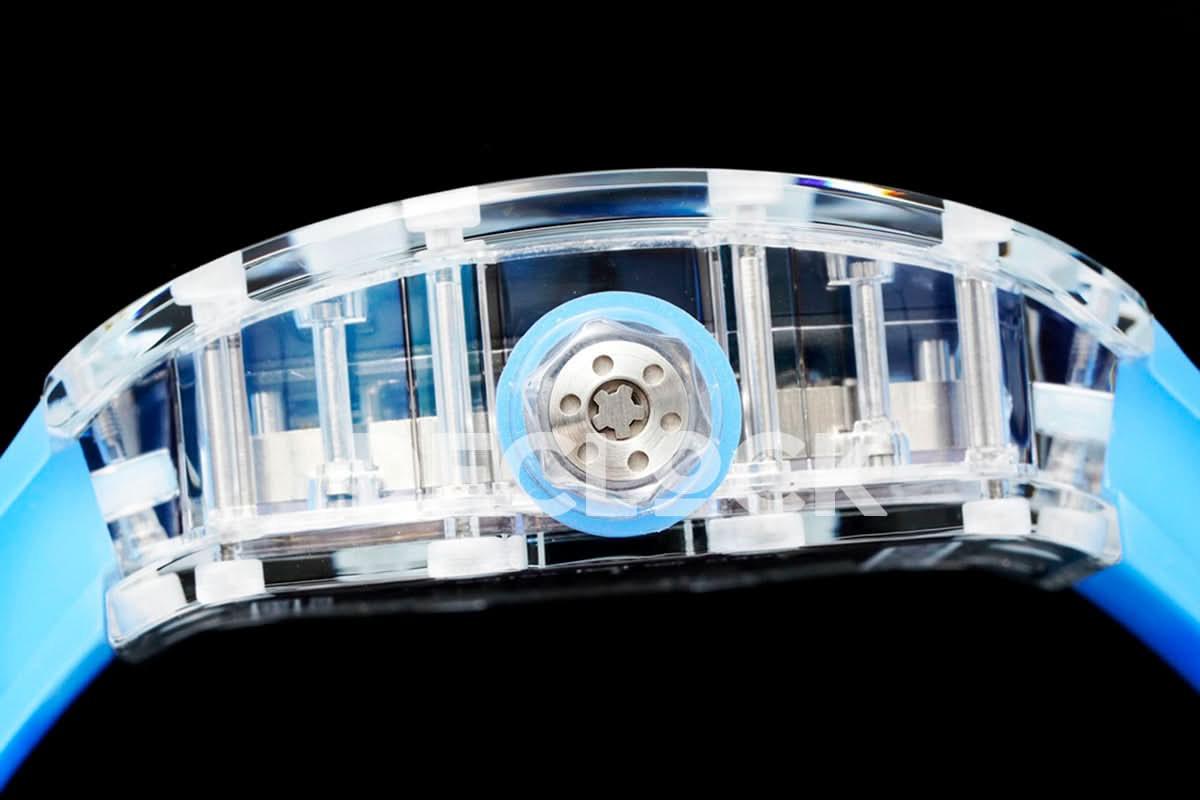 Replica Richard Mille RM 012-01 Tourbillon Sapphire on Blue Rubber Strap |  Declock.