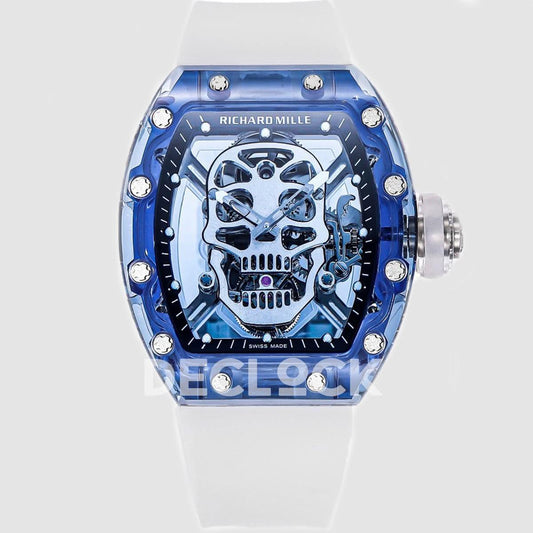 Replica Richard Mille RM 027-01 Tourbillon Blue Sapphire Skull |  Declock.