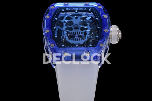 Replica Richard Mille RM 027-01 Tourbillon Blue Sapphire Skull | Declock.