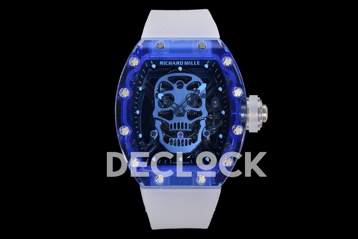 Replica Richard Mille RM 027-01 Tourbillon Blue Sapphire Skull |  Declock.