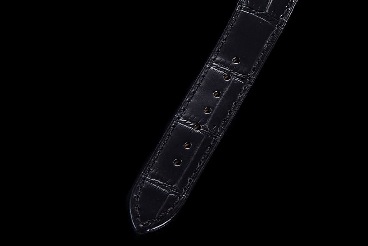 Santos-Dumont (S) Silver Dial in Steel/Rose Gold on Black Leather Strap