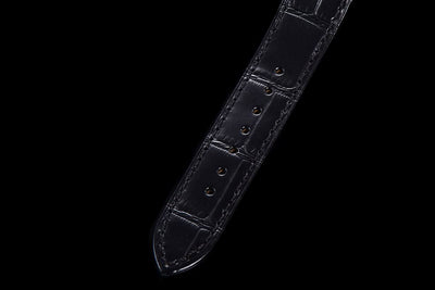 Santos-Dumont (S) Silver Dial in Steel/Rose Gold on Black Leather Strap