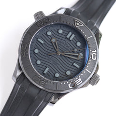 Seamaster Diver 300M Black Ceramic Black Dial On Black Rubber Strap