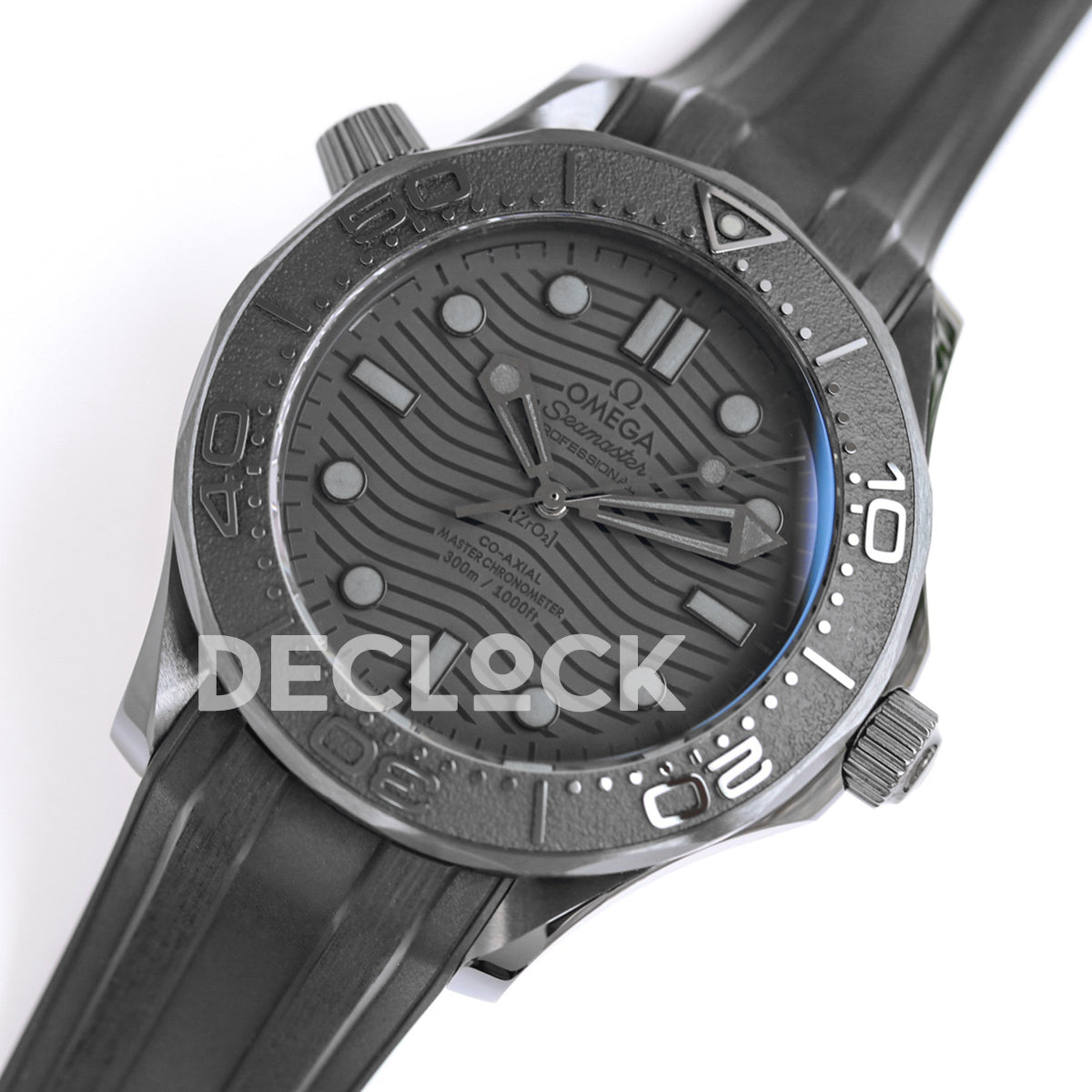 Seamaster Diver 300M Black Ceramic Black Dial On Black Rubber Strap