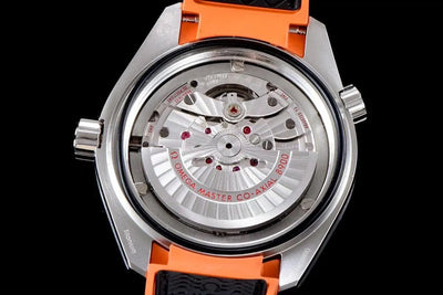 Replica Omega Seamaster Planet Ocean 600M 43.5mm Black Dial in Steel on Leather Strap