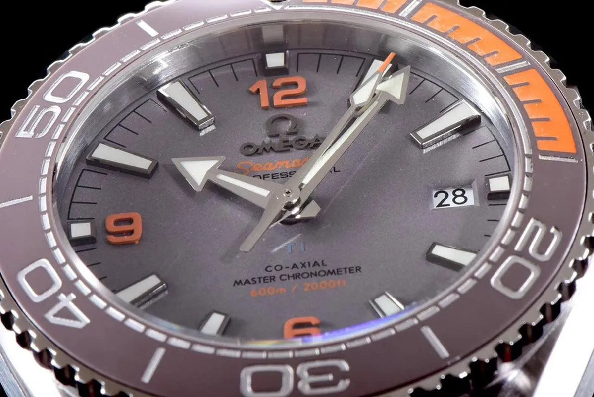 Replica Omega Seamaster Planet Ocean 600M 43.5mm Titanium on Rubber Strap