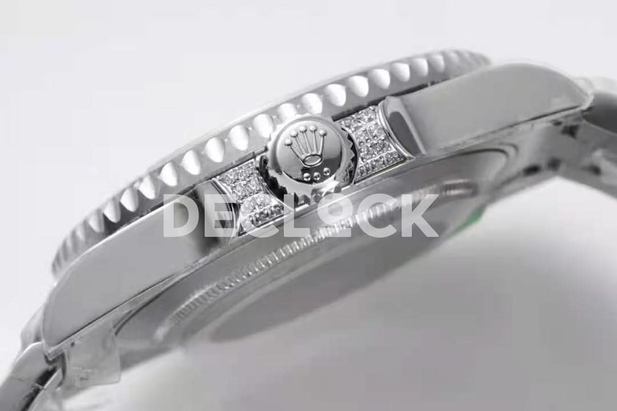 GMT Master II 116758 Pepsi Black Dial in Steel with Paved Diamond Bezel