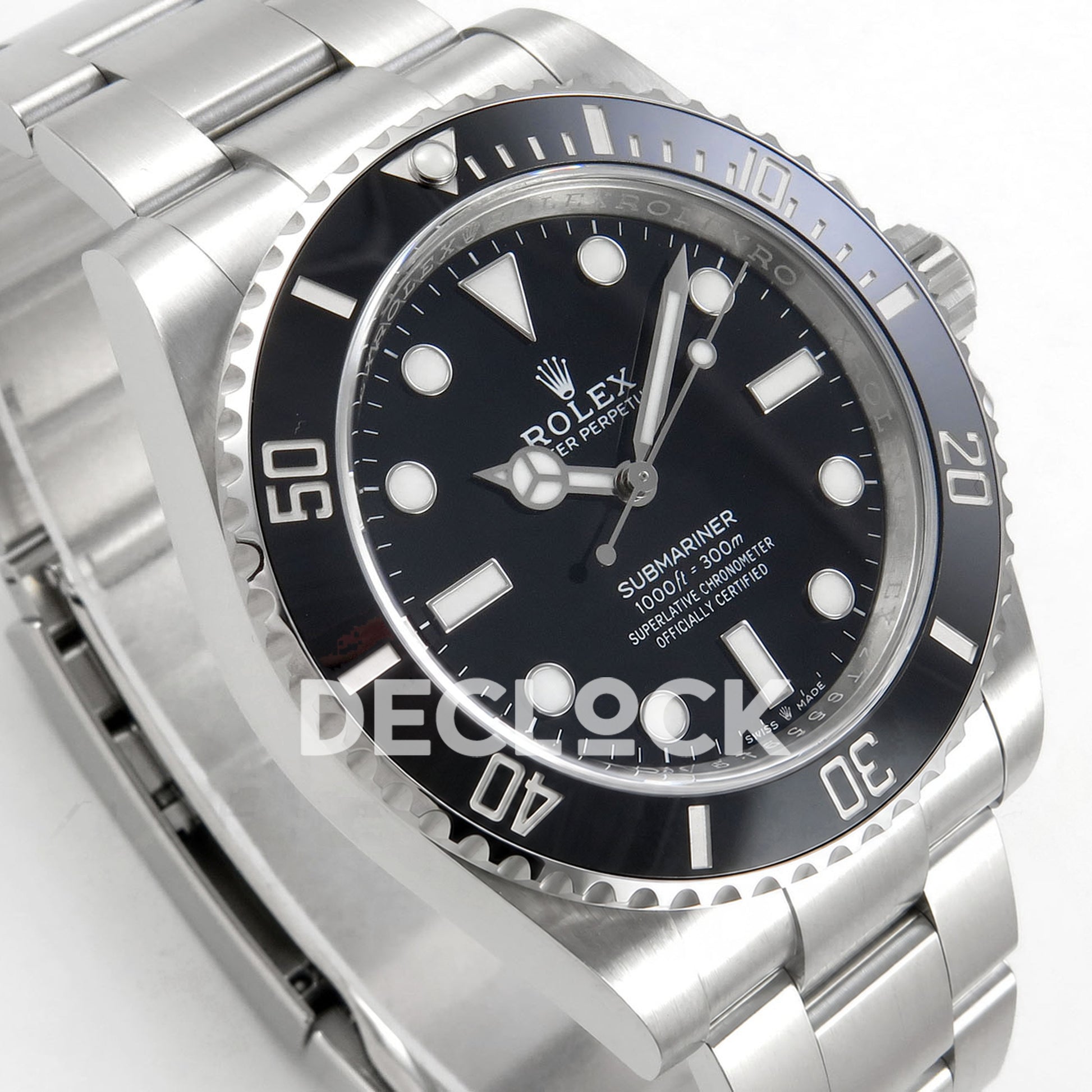Rolex Submariner 41mm 124060 No Date Black Ceramic Bezel VS3230 Replica
