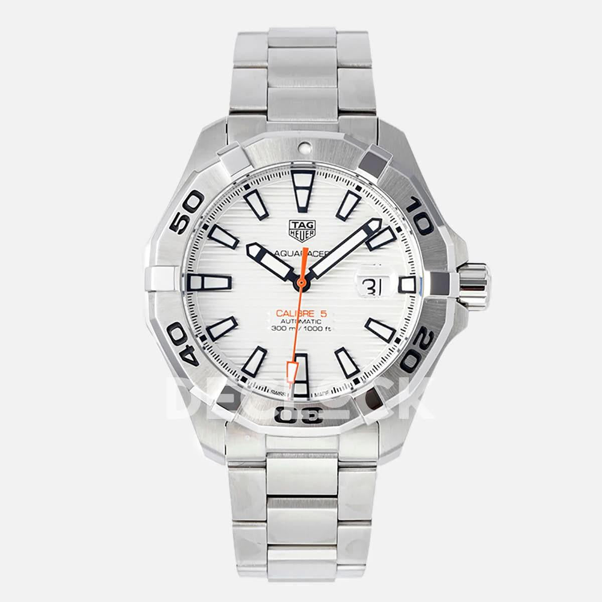 Replica Rolex Tag Heuer Aquaracer Caliber 5 White Dial Ref. WAN2013.BA09 |  Declock.