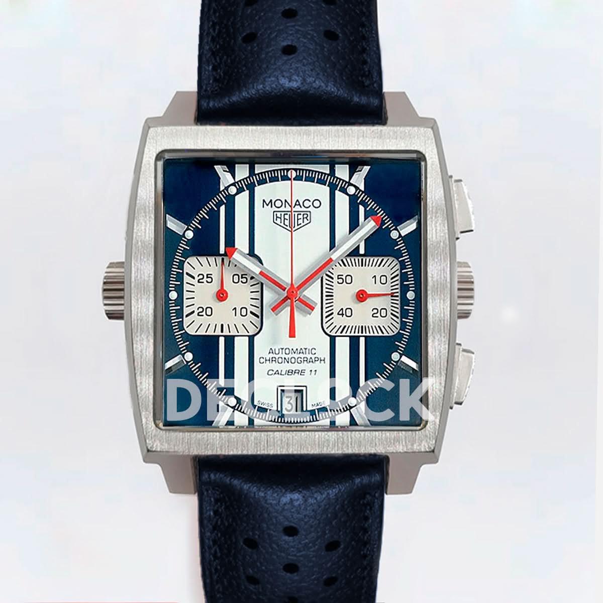 Replica Rolex Tag Heuer Monaco Men’s CAW211D 41mm Quartz Leather Strap |  Declock.