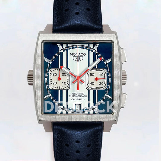 Replica Rolex Tag Heuer Monaco Men’s CAW211D 41mm Quartz Leather Strap |  Declock.