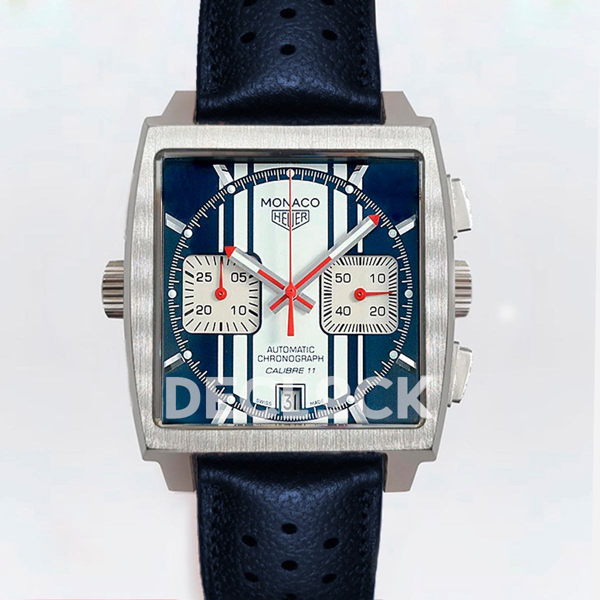 Tag Heuer Monaco Men’s CAW211D 41mm Quartz Leather Strap