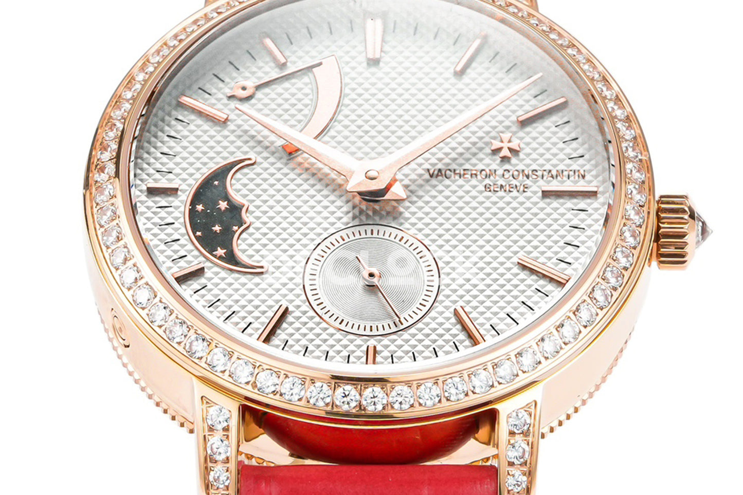 Vacheron Constantin Traditionelle MoonPhase White Dial with Diamond Bezel