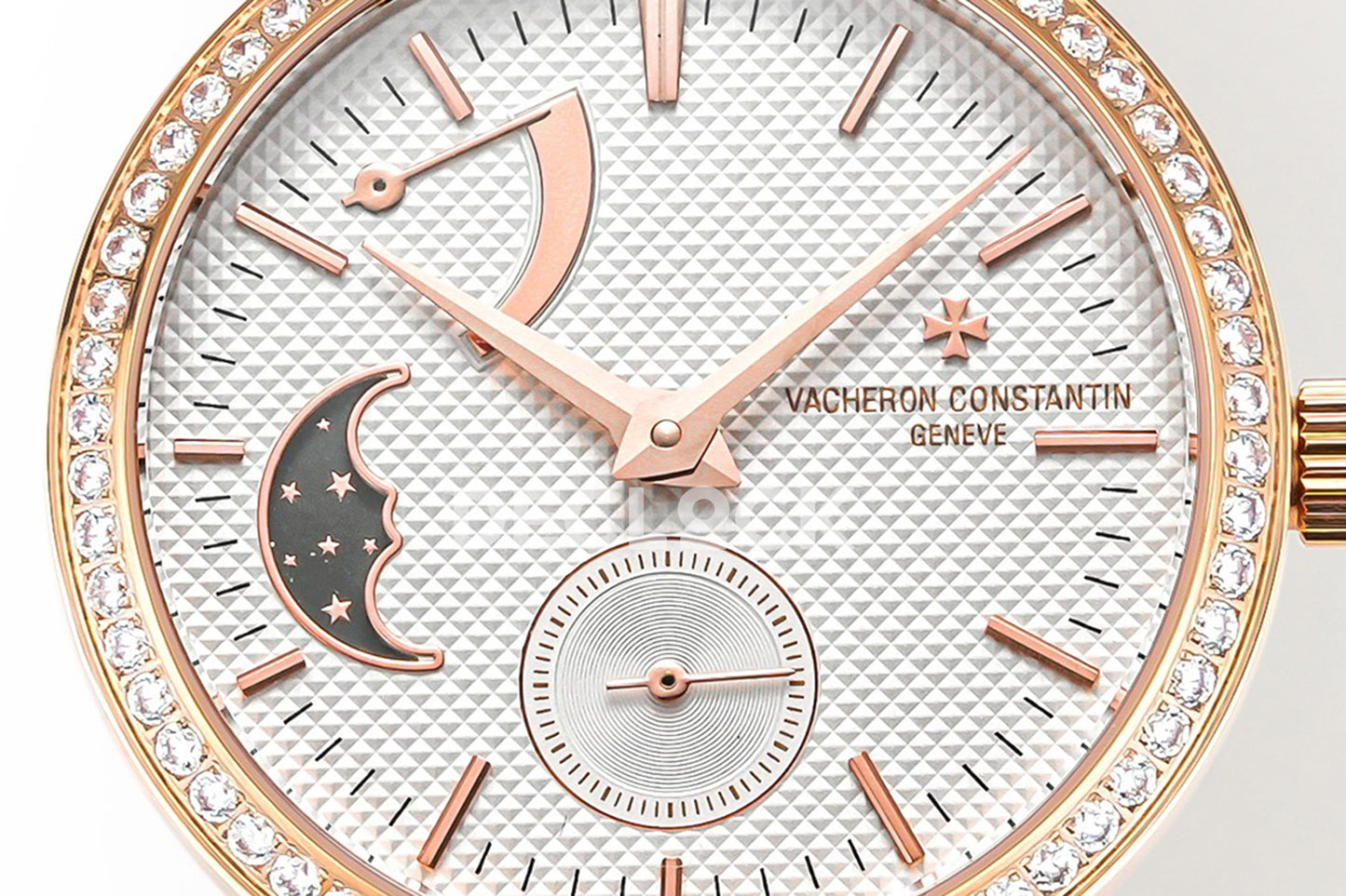 Vacheron Constantin Traditionelle MoonPhase White Dial with Diamond Bezel
