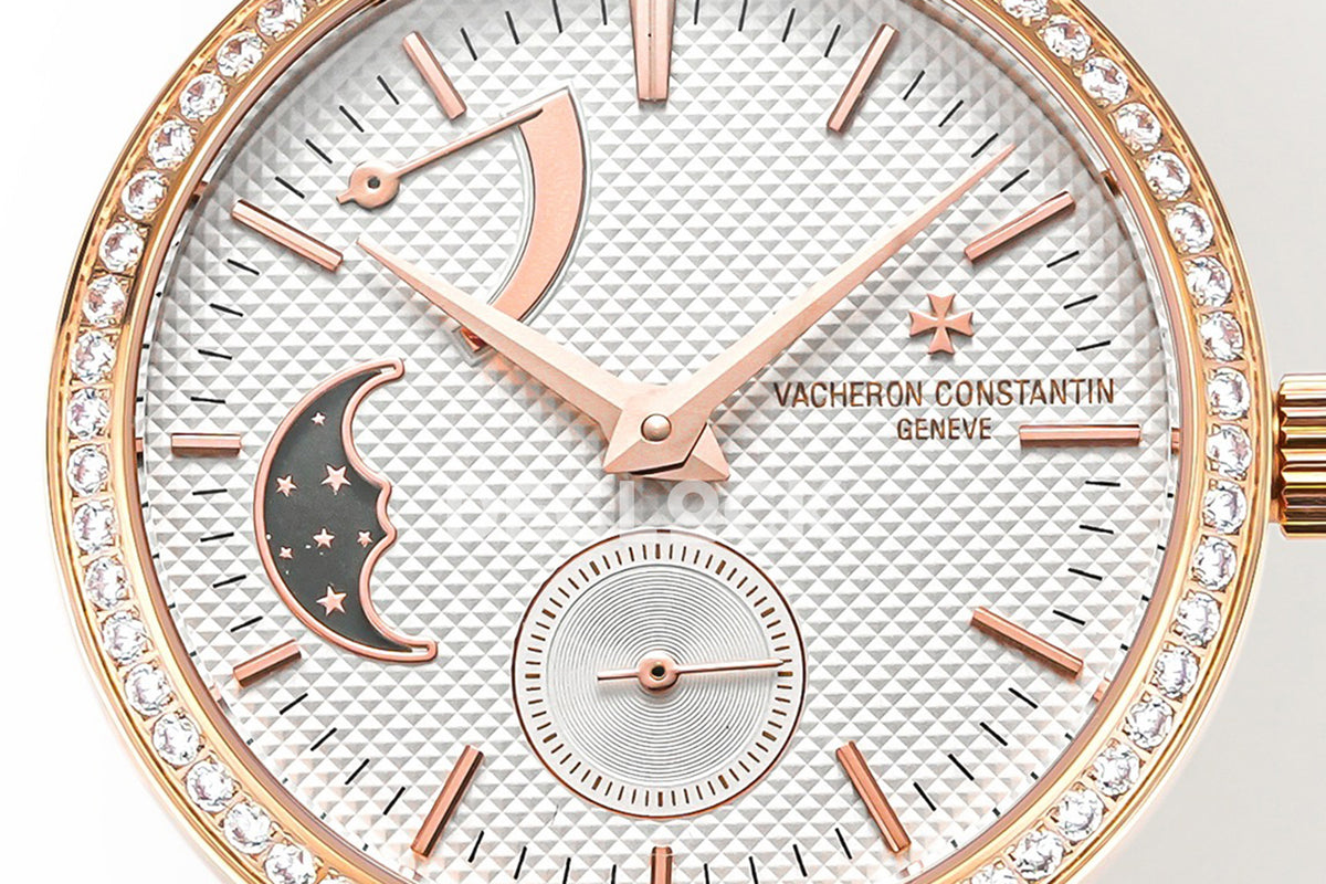 Vacheron Constantin Traditionelle MoonPhase White Dial with Diamond Bezel