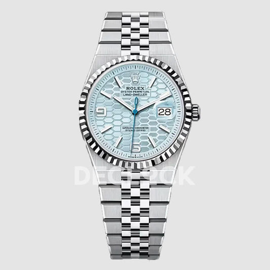Replica Rolex Land-Dweller 40mm 127334 WG in Blue Dial | Declock.