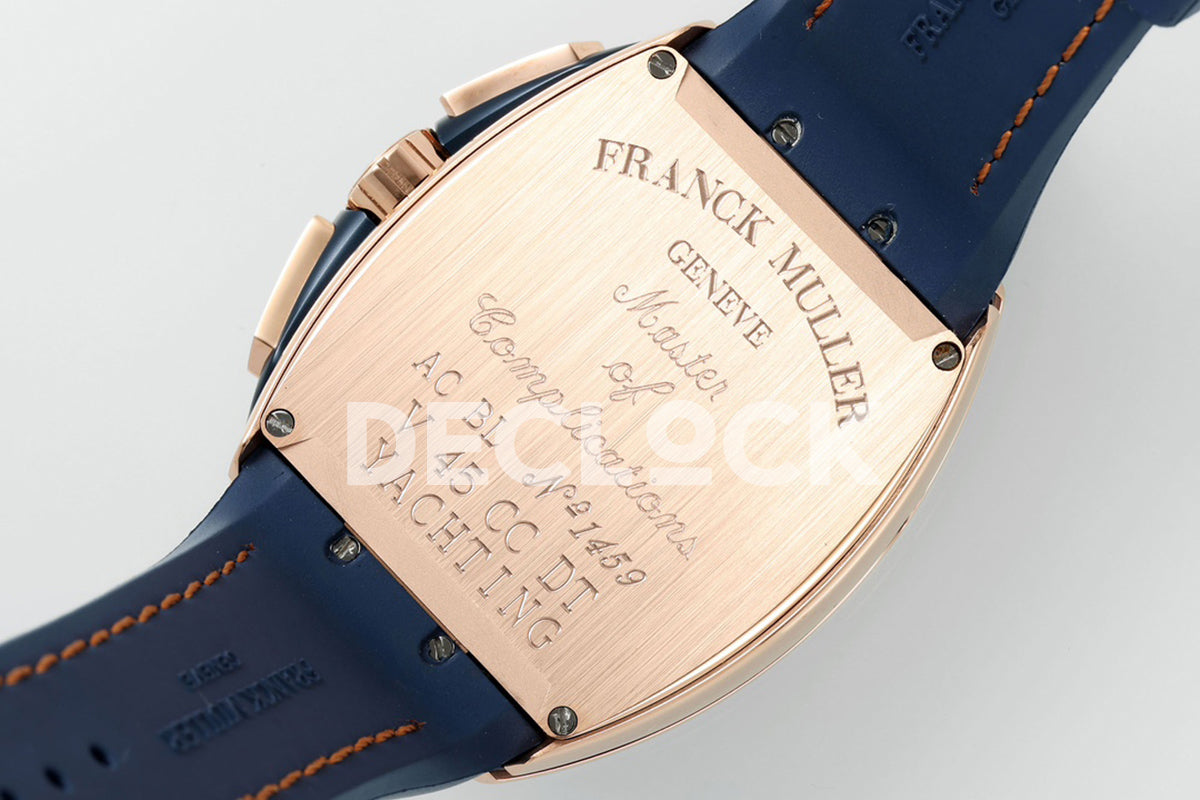 Vanguard V45 Chronograph Blue/White Dial with White Marker in Rose Gold on Leather Strap