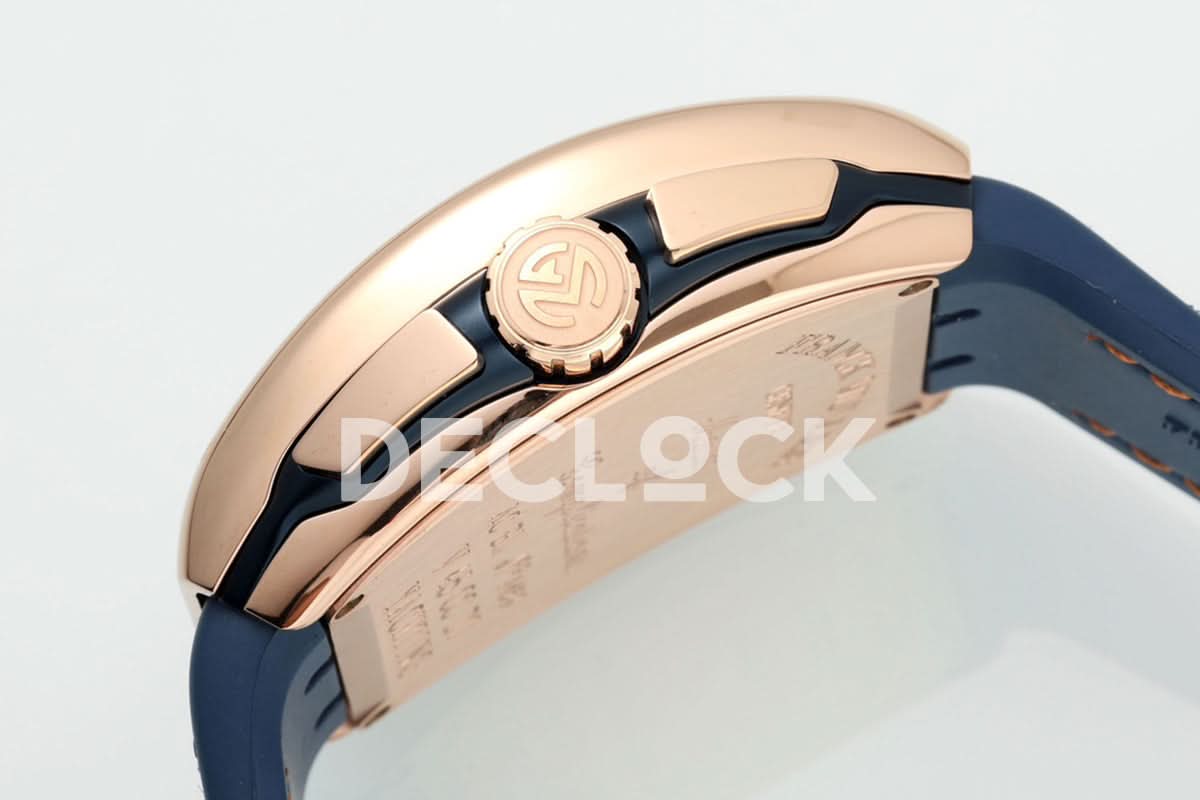 Vanguard V45 Chronograph Blue/White Dial with White Marker in Rose Gold on Leather Strap