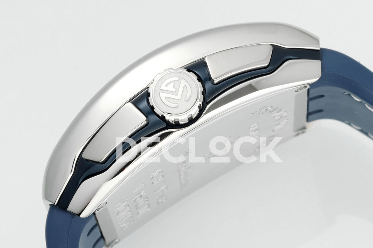 Vanguard V45 Chronograph Blue/White Dial with White Marker in Steel on Leather Strap