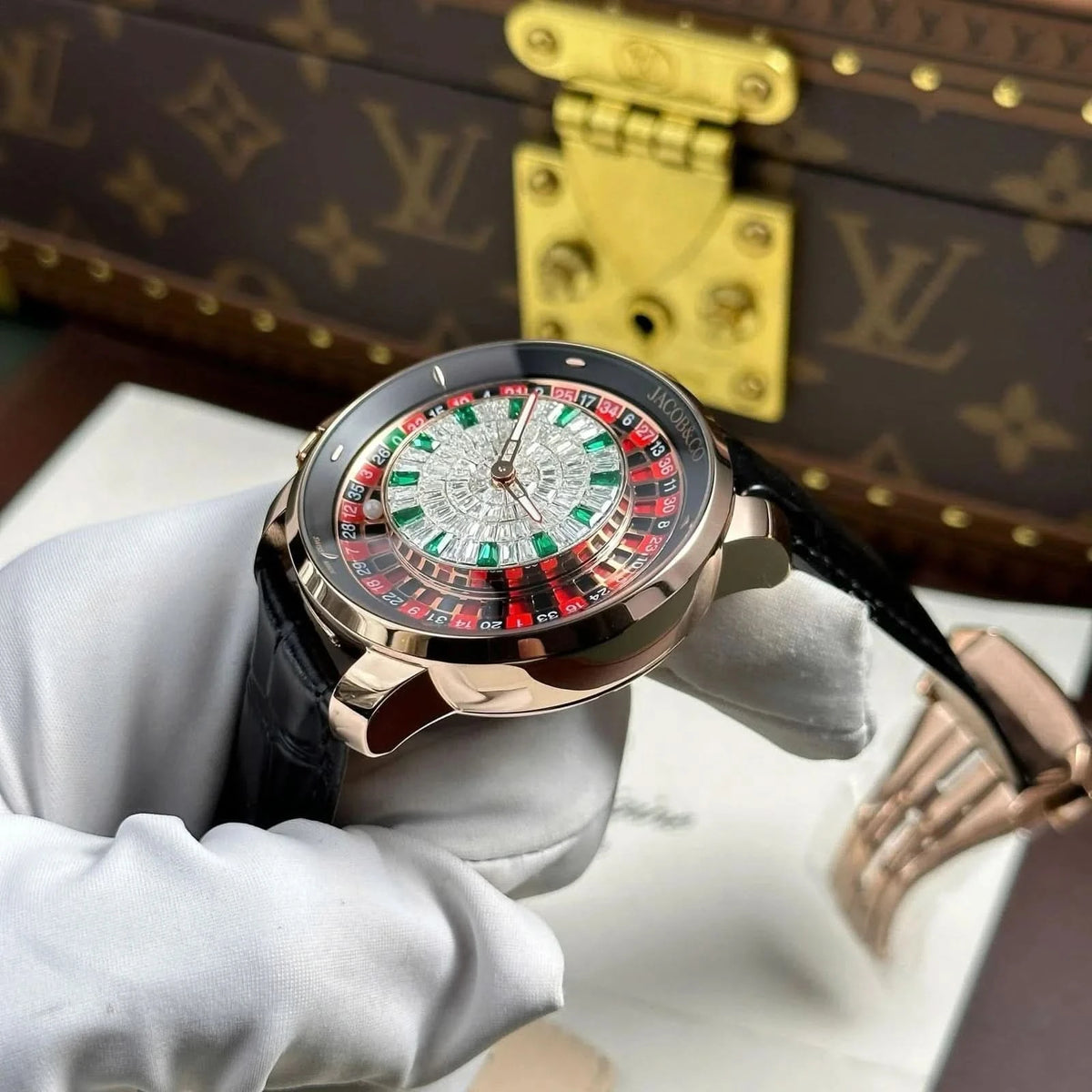 Replica Vacheron Constantin Jacob & Co. Casino Tourbillon Baguette on RG |  Declock.