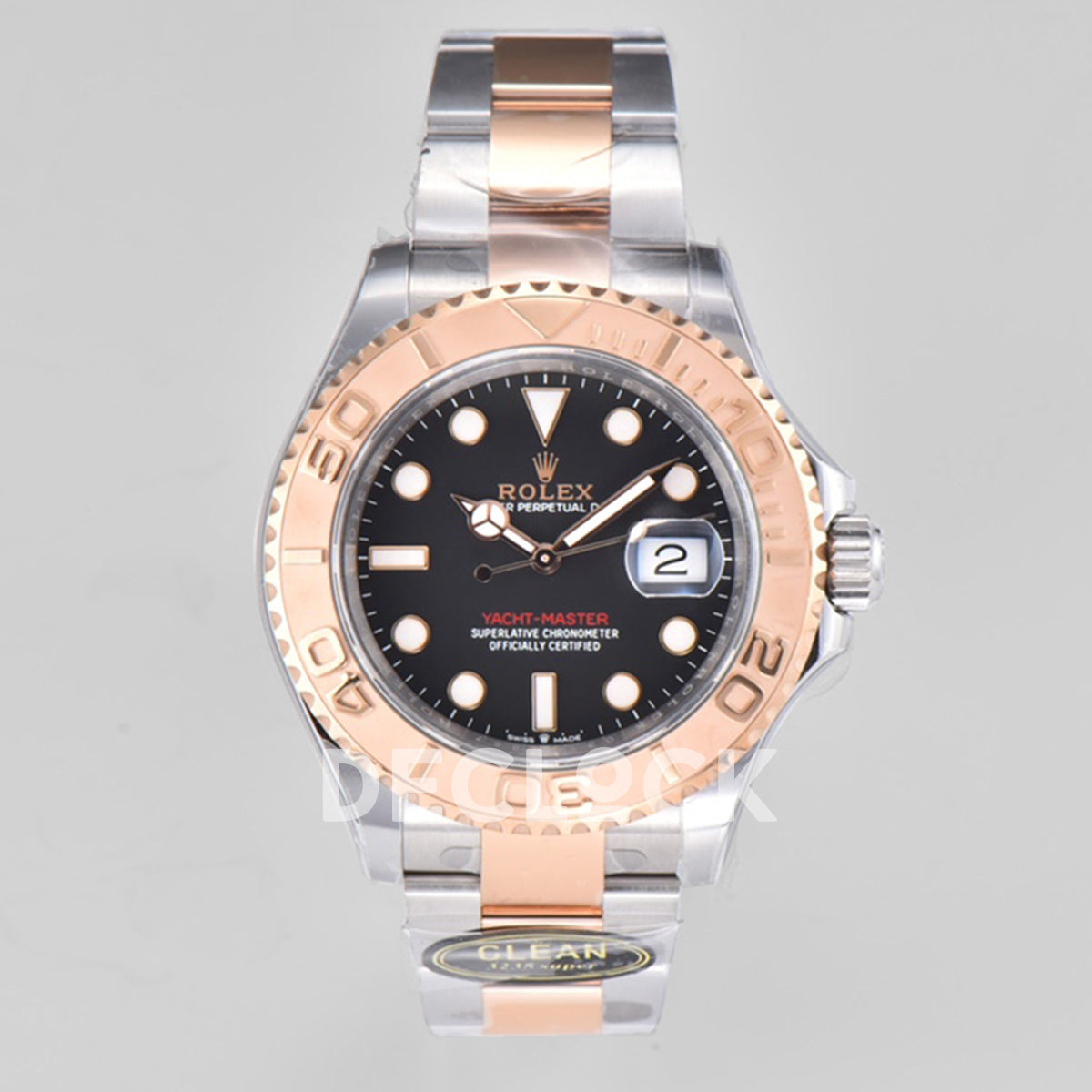 Replica Rolex Yacht-Master 40 126621 Everose Rolesor in Black Dial