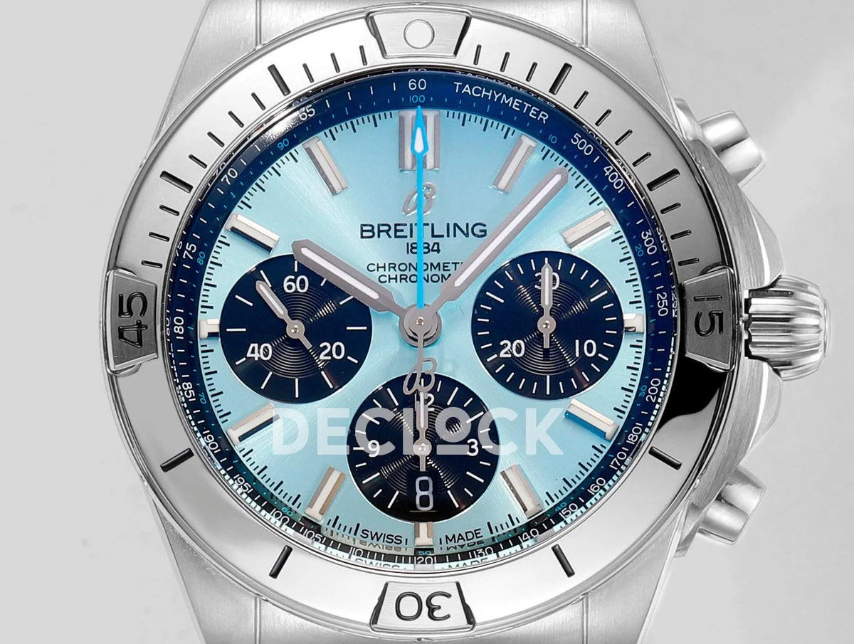 Replica Breitling Chronomat B01 Steel in Sky Blue Dial
